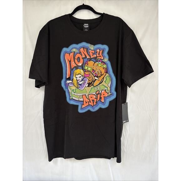 Men Genuine Authentic Money Drip Graphic Tee 2xl Black Streetwear T-shirt - Picture 1 of 5